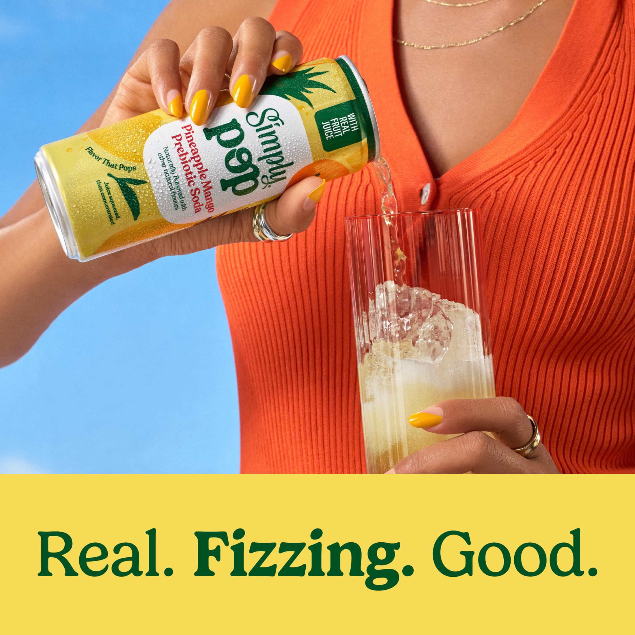 Simply pop pouring into a glass with fizz for visual refreshment and flavor appeal