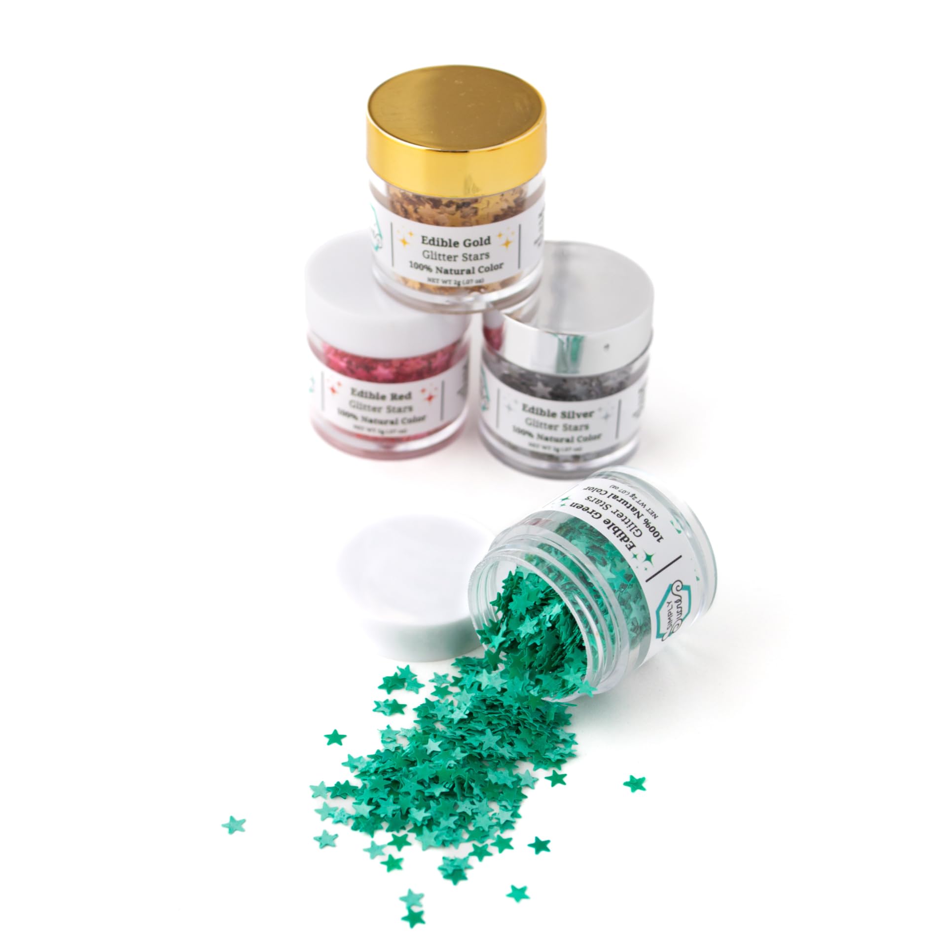 Simply Sucré 2g jar next to a coin for scale showing compact size and travel-friendly convenience