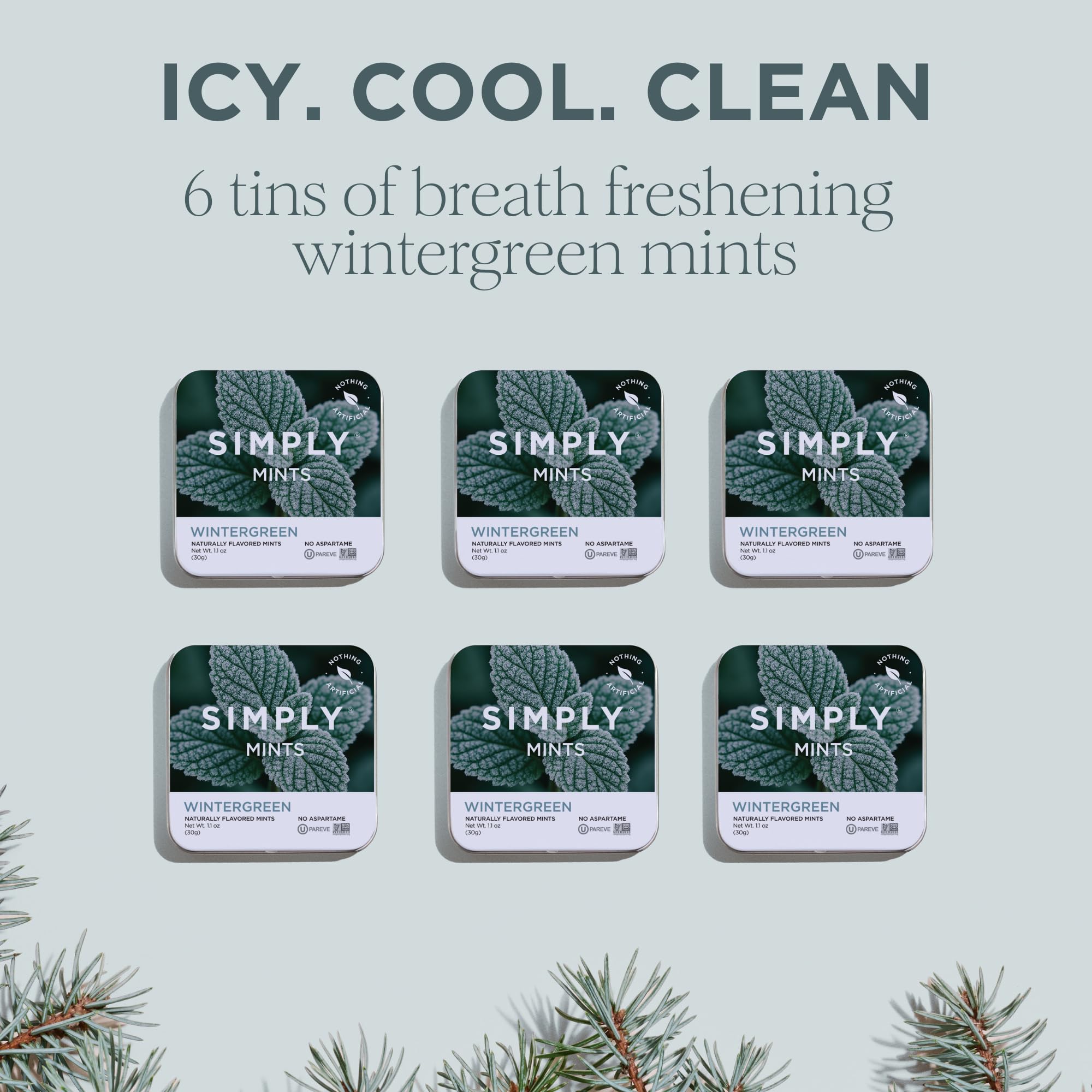 Simply brand mint close-up texture highlighting natural flavor