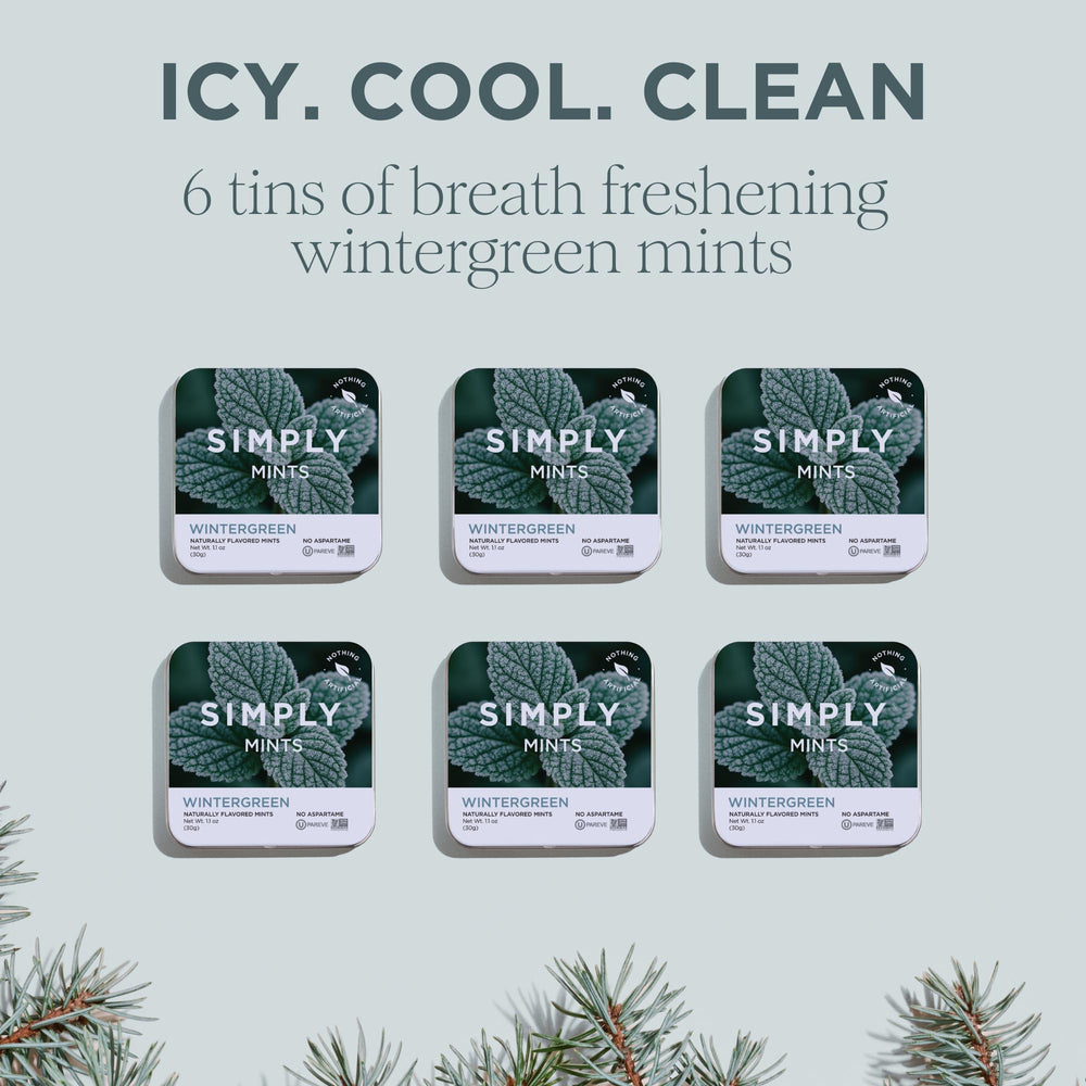 Simply brand mint close-up texture highlighting natural flavor