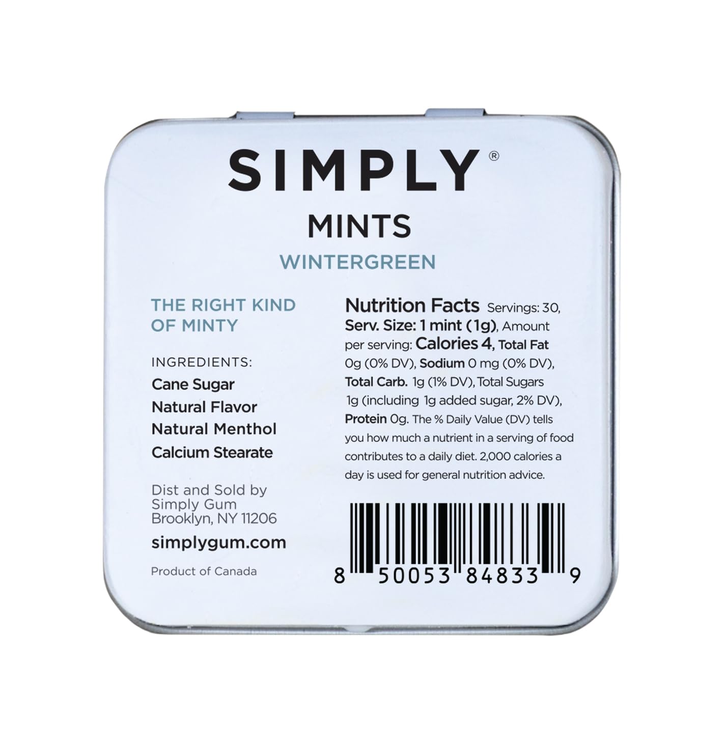 Simply brand six tins arranged flatlay showing bulk value