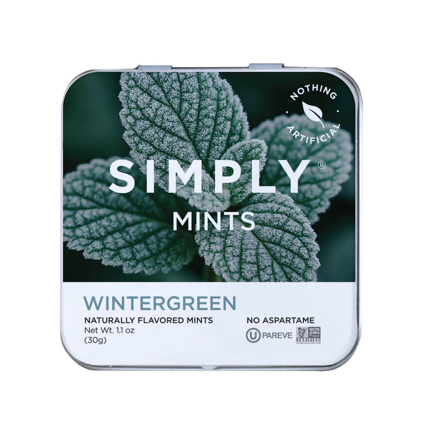 Simply brand six tins front view showing compact travel benefit