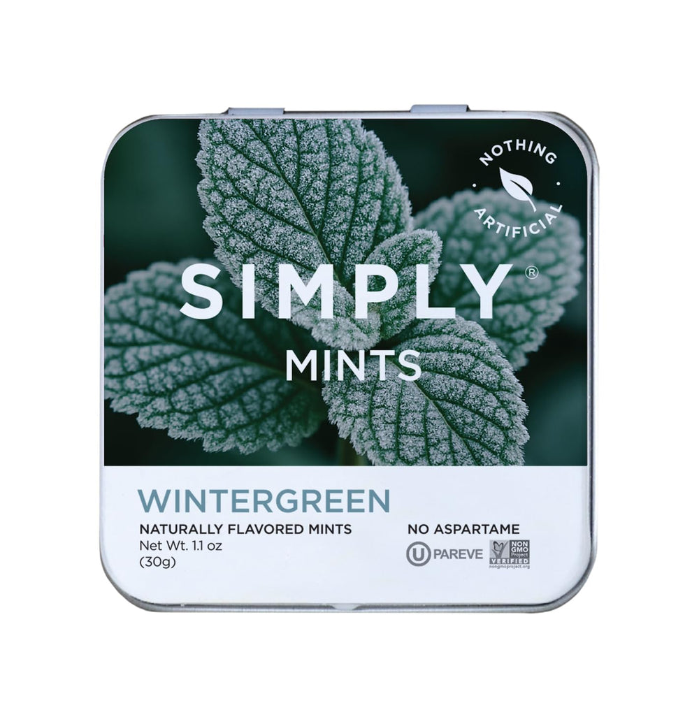 Simply brand six tins front view showing compact travel benefit
