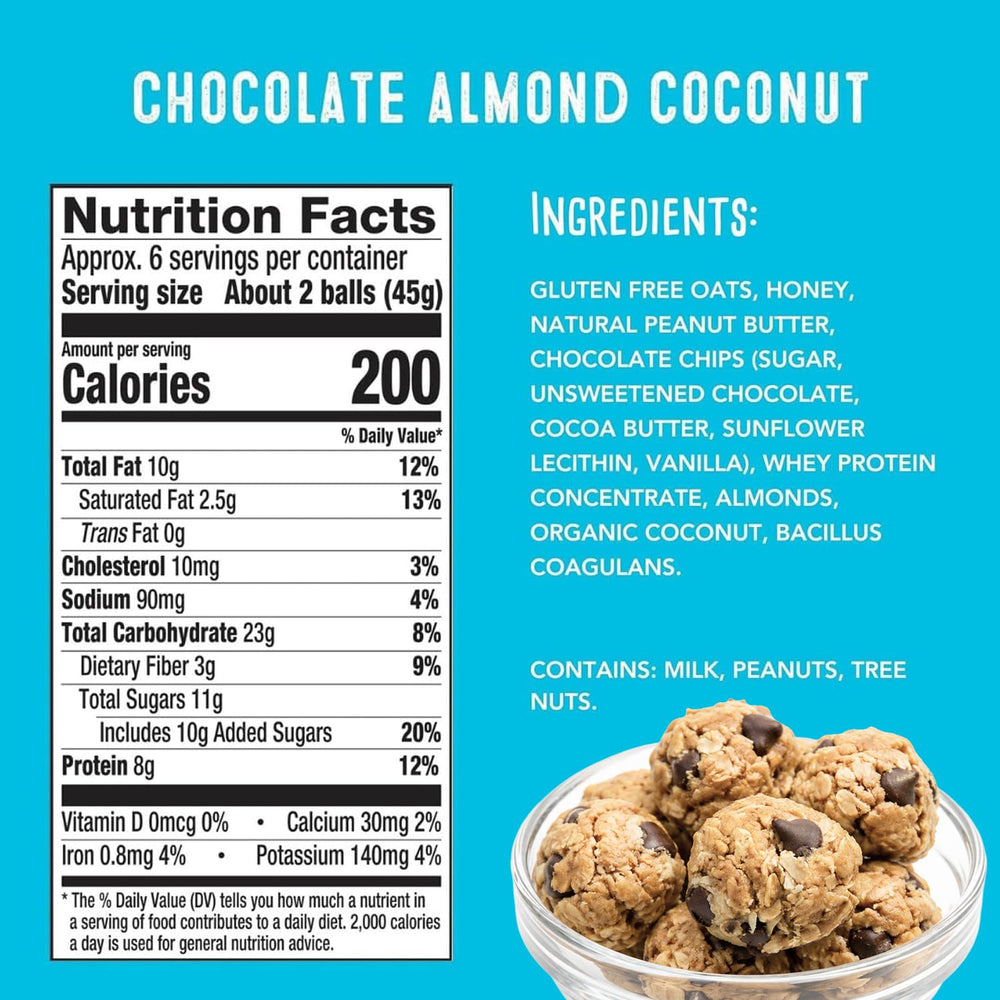 simplyFUEL protein ball in hand highlighting portability and on-the-go convenience