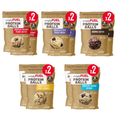 simplyFUEL front packaging showing resealable variety pack and nutrition benefits
