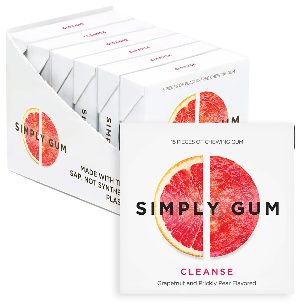 Simply Gum front packaging showing clean ingredients and benefits