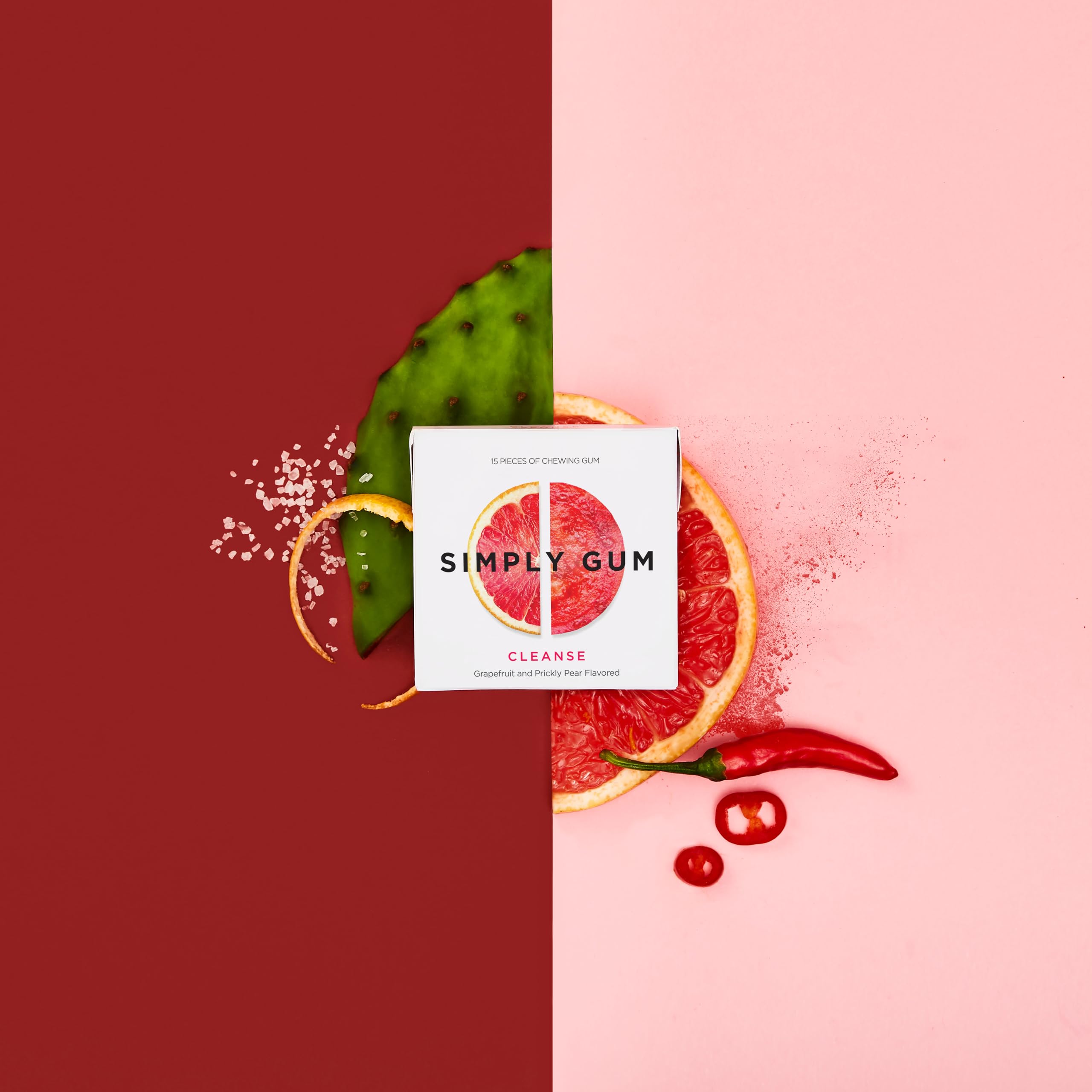 Simply Gum single piece close-up highlighting natural chew texture