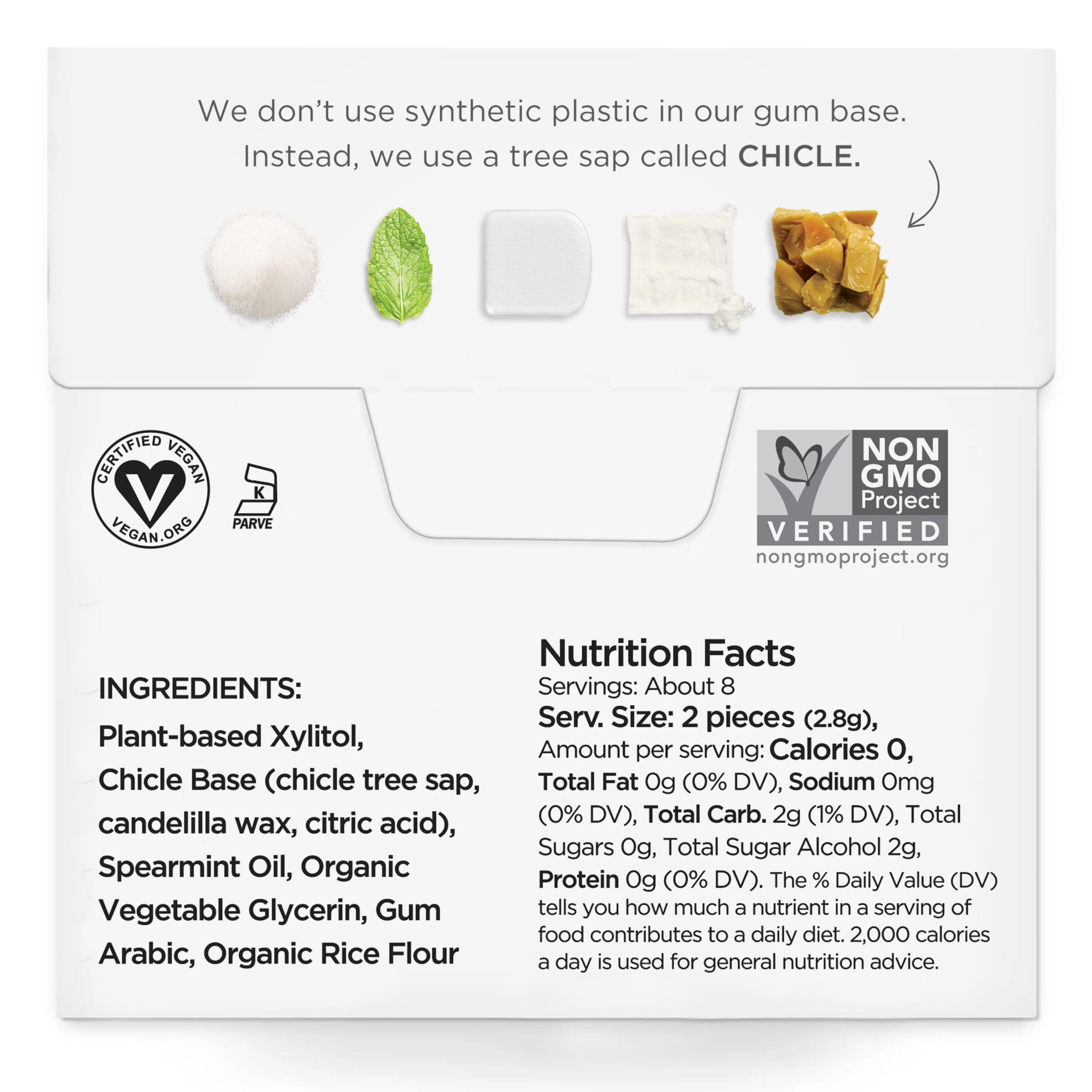 Simply Gum unwrapped stick close-up showing smooth texture and chewability