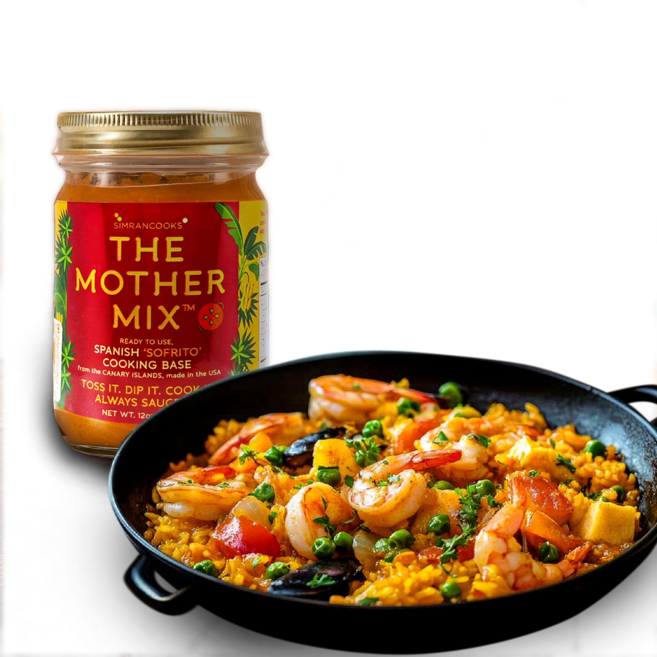 Simrancooks jar front view showing label and size, highlights authentic Spanish flavor