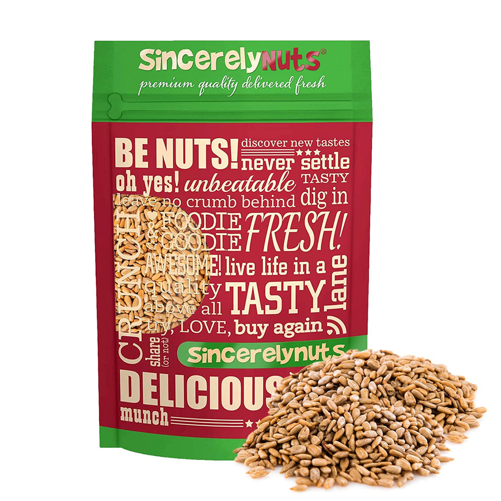 Sincerely Nuts front of bag showing 2 lb packaging and product label benefit ready-to-eat convenience