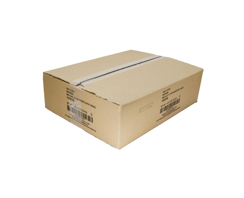 Single Serv packet being torn open to sprinkle pepper quickly and mess-free