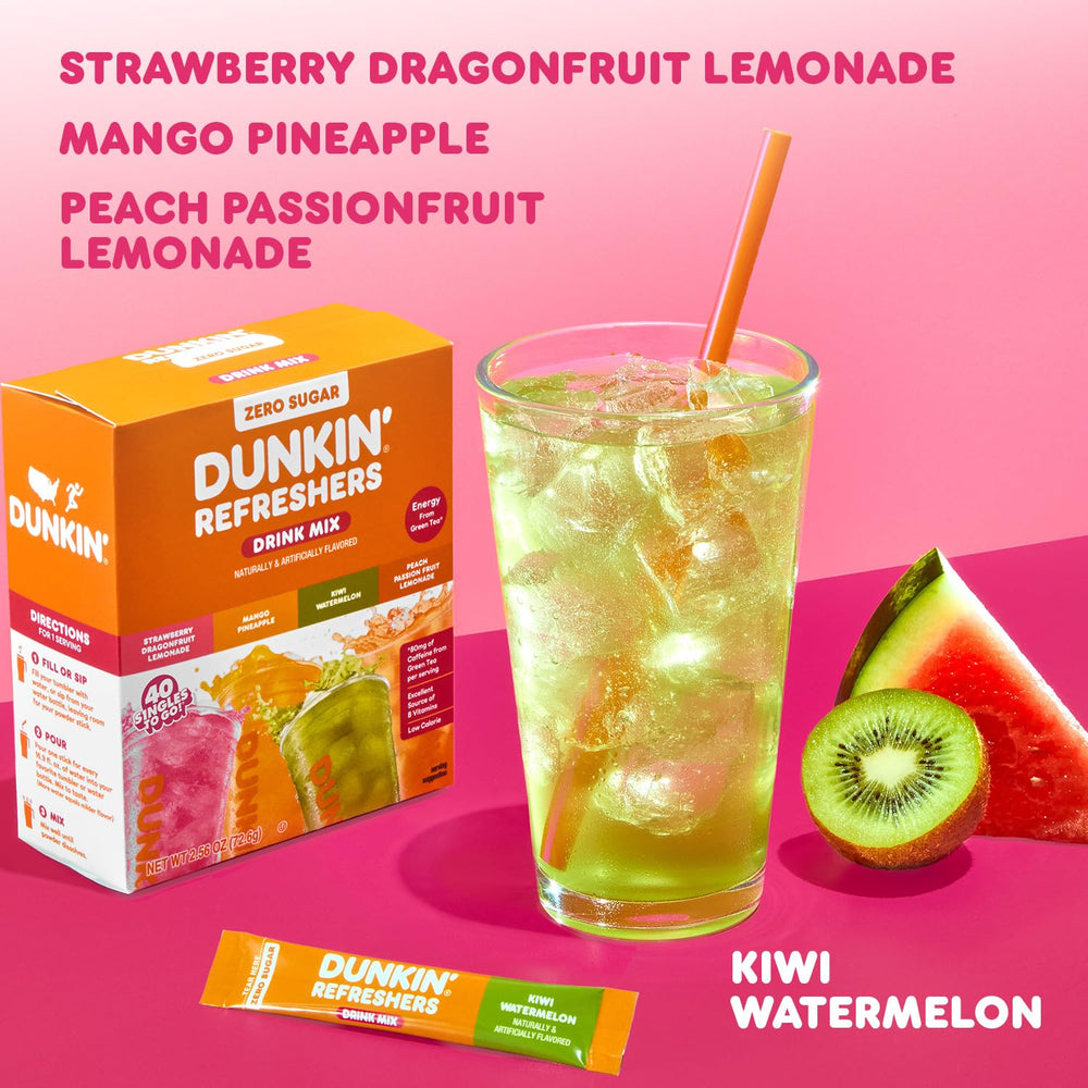SINGLES TO GO! open box with individual Dunkin' packets for convenience