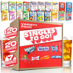 SINGLES TO GO! front packaging showing box and variety for easy selection