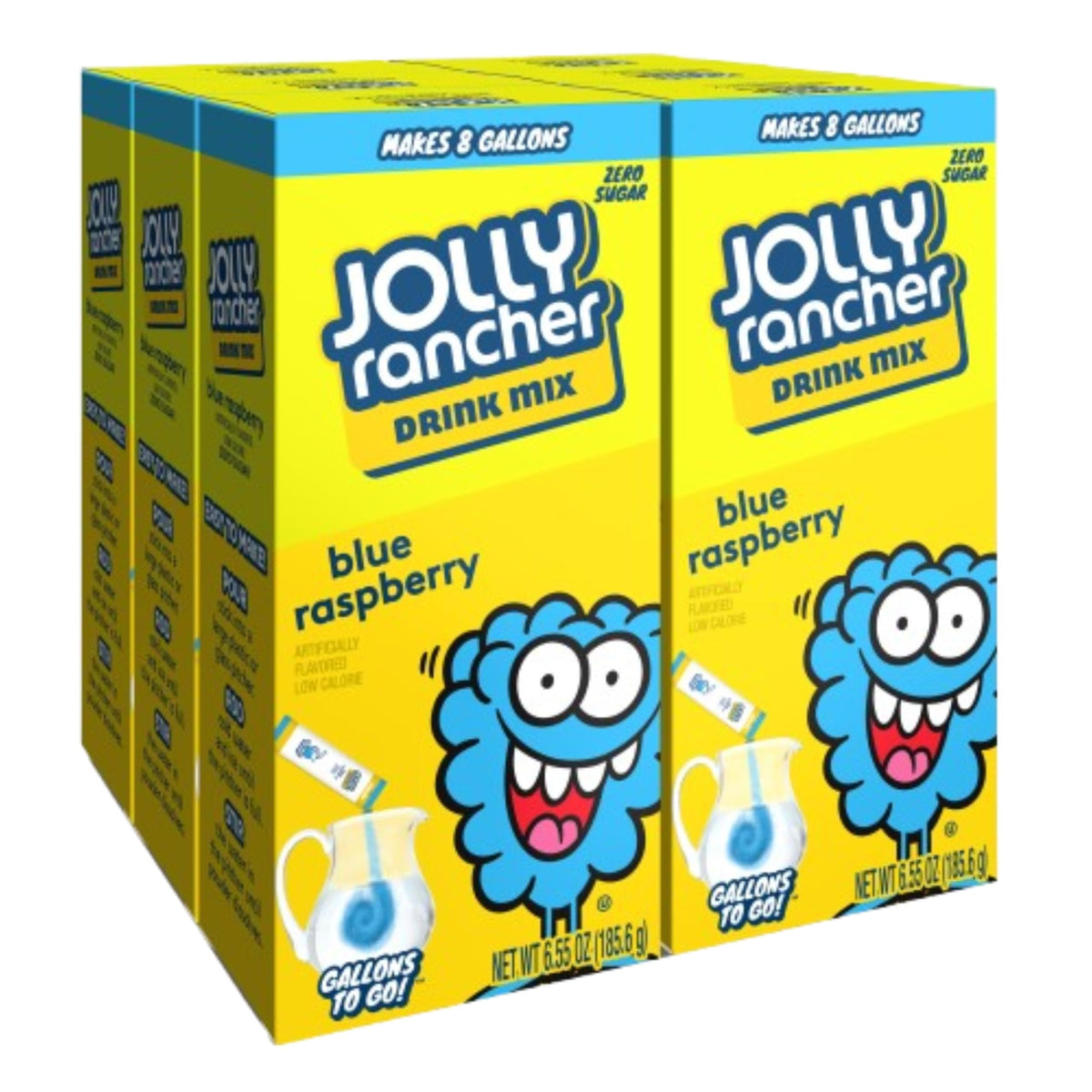 SINGLES TO GO! front pack showing 48 Blue Raspberry sticks for convenient storage and sharing