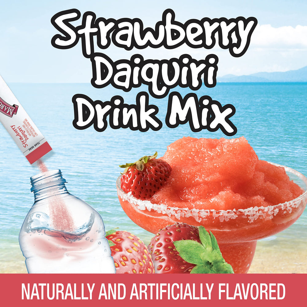 SINGLES TO GO! close-up of a Strawberry Daiquiri stick highlighting easy single-use convenience