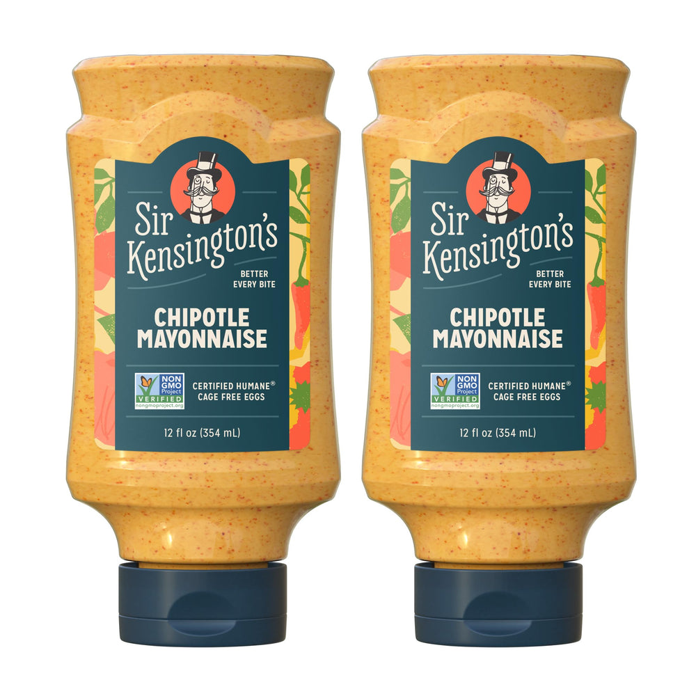 Sir Kensington's jar front view showing label and chipotle flavor benefit
