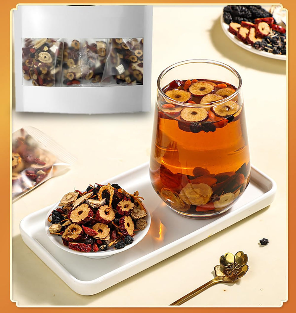 SIRDIKA tea bag next to standard mug showing serving size and portion clarity