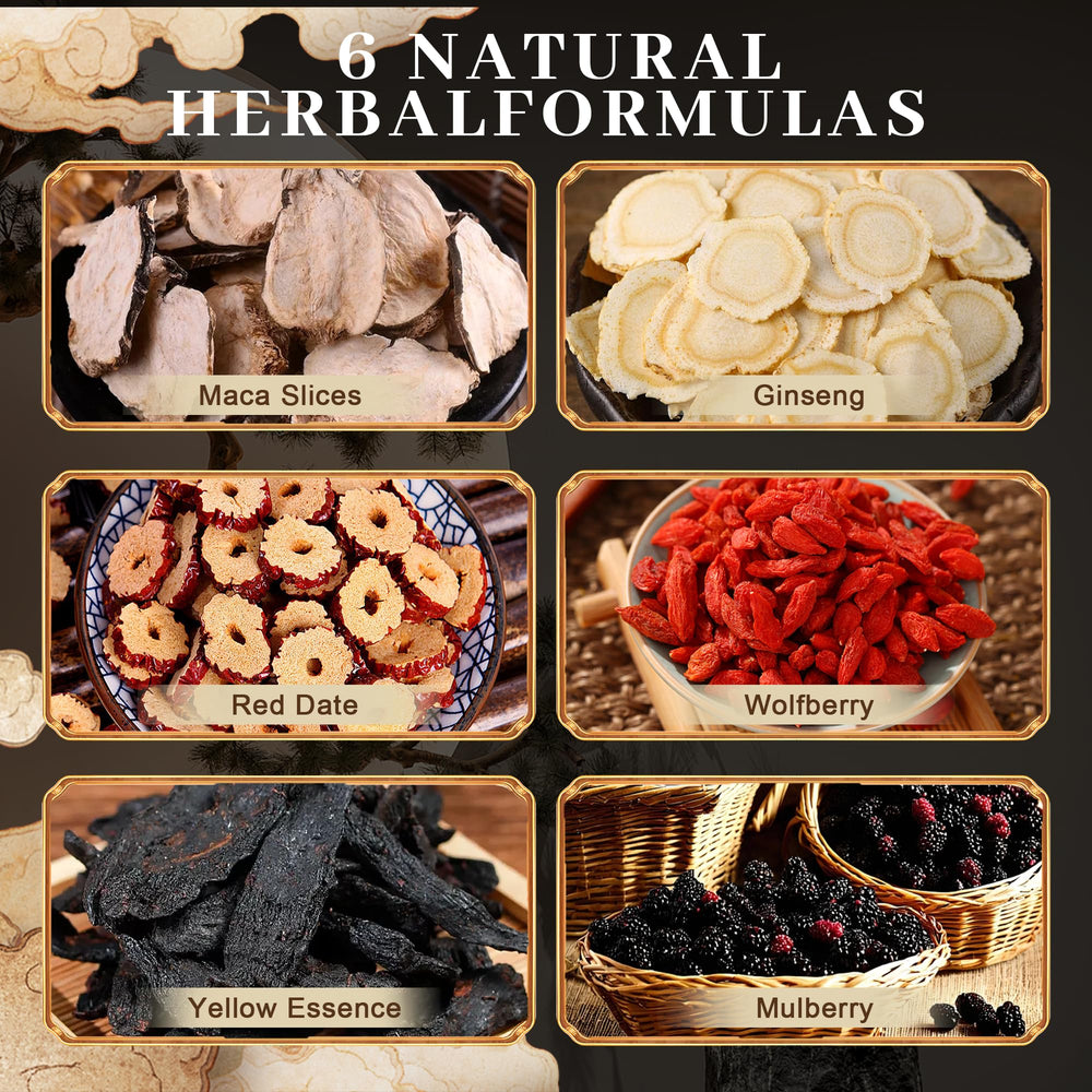 SIRDIKA loose blend with ginseng, jujube, mulberry, maca visible for quality