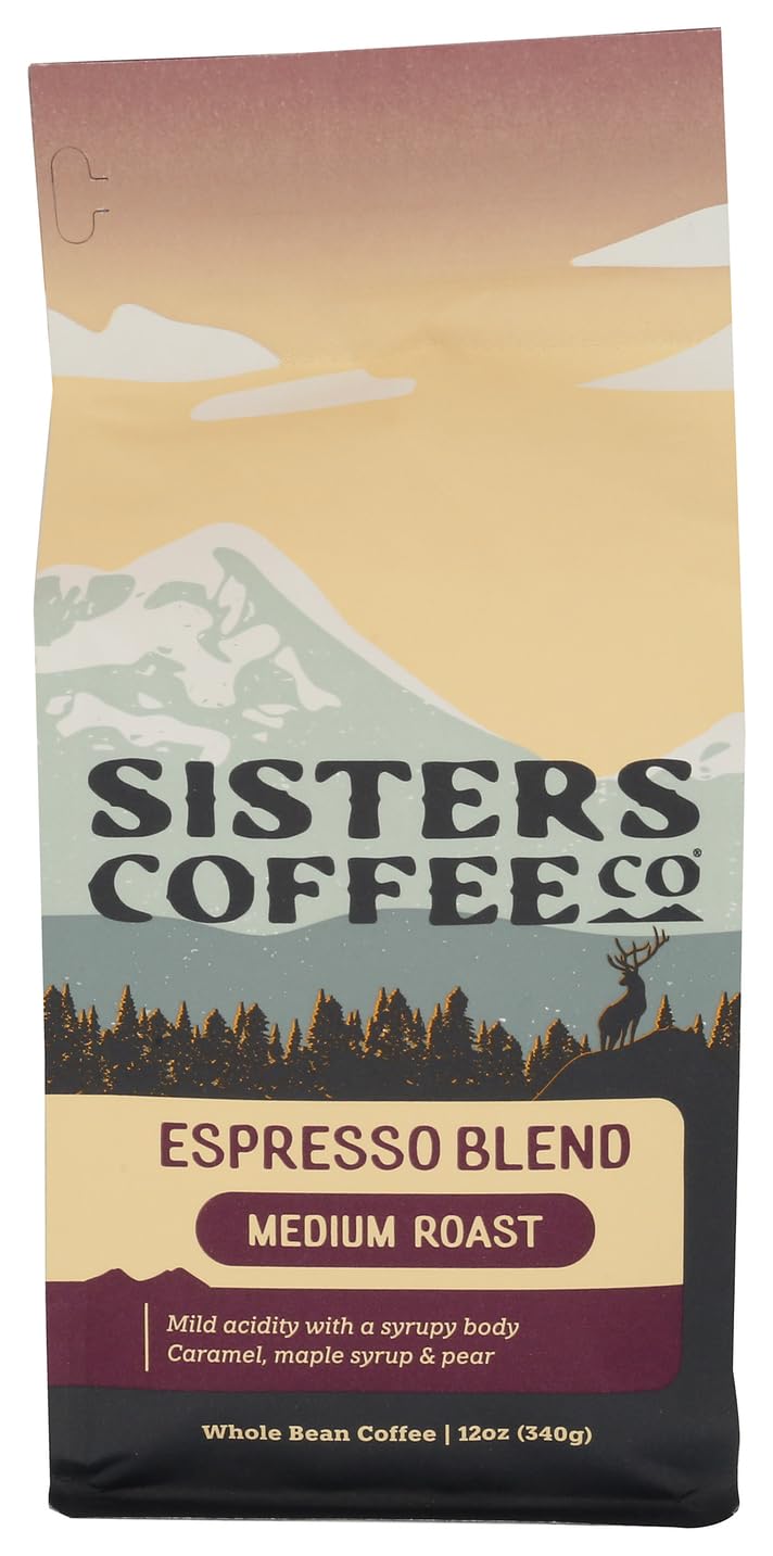 Sisters Coffee Company front packaging showing 12 oz bag and roast label, ensures clear product identity
