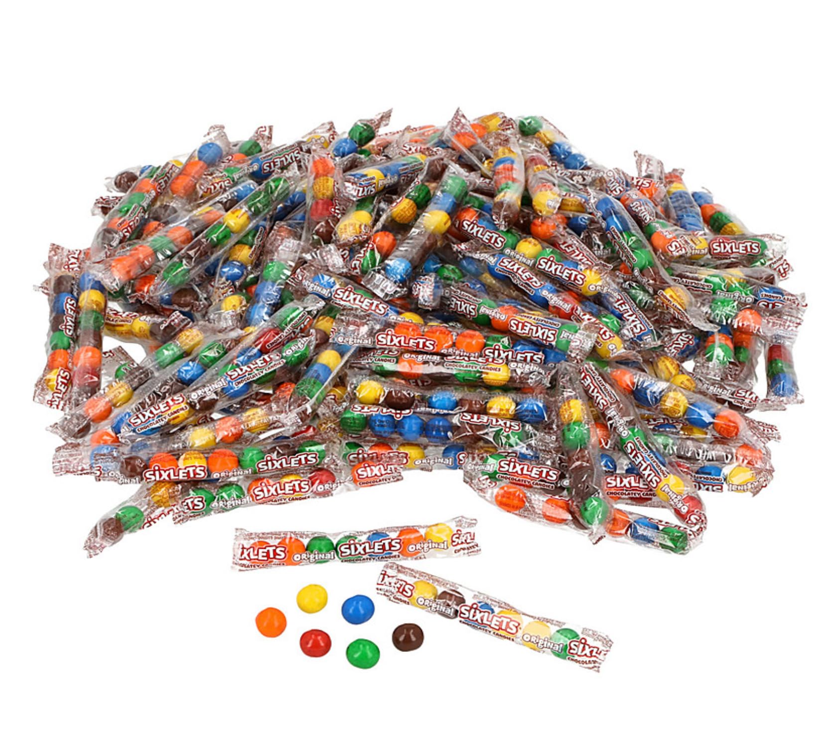 Sixlets in a bowl at a party highlighting brand color variety and festive presentation