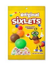 Sixlets close-up of candy shell and chocolatey center displaying texture and bite satisfaction