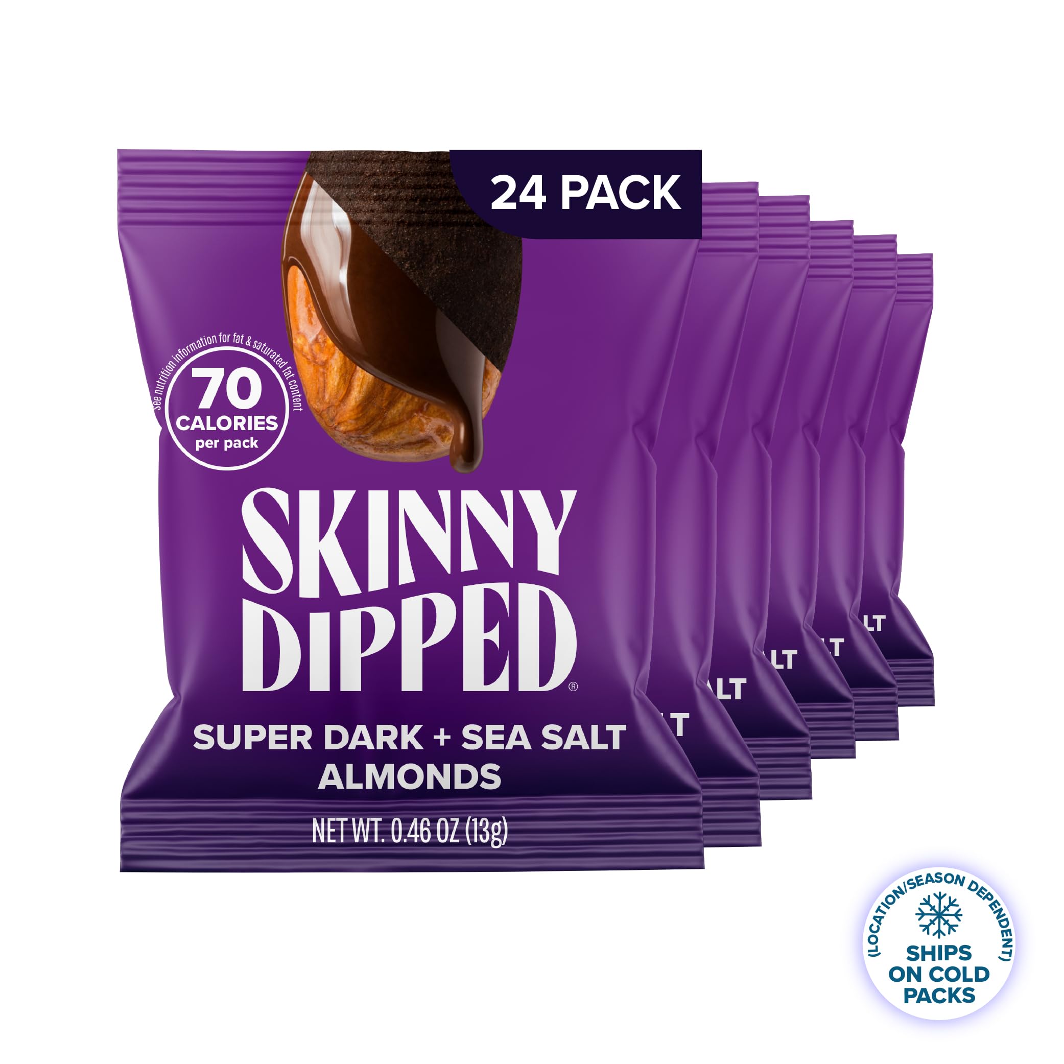 SKINNYDIPPED almond texture close-up highlighting crunchy roasted nut and clean ingredients