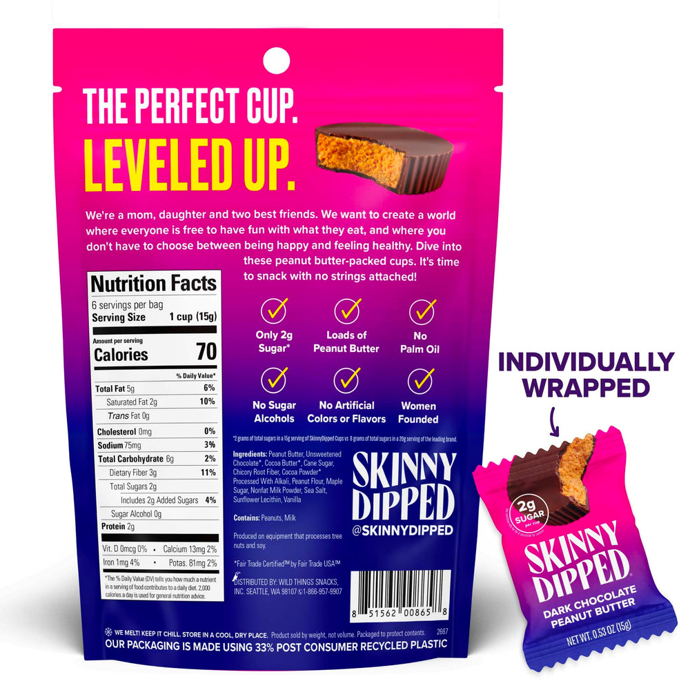 SKINNYDIPPED assortment on wooden platter showing shareable snack variety