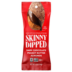 SKINNYDIPPED front packaging showing 15-count box and portable bags benefits convenience