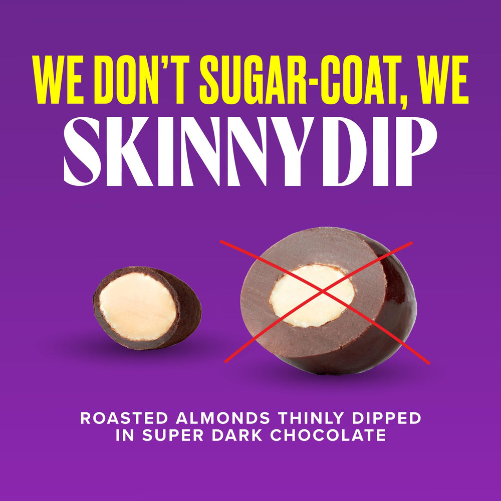 SKINNYDIPPED ingredients label image showing non-GMO and gluten-free benefits