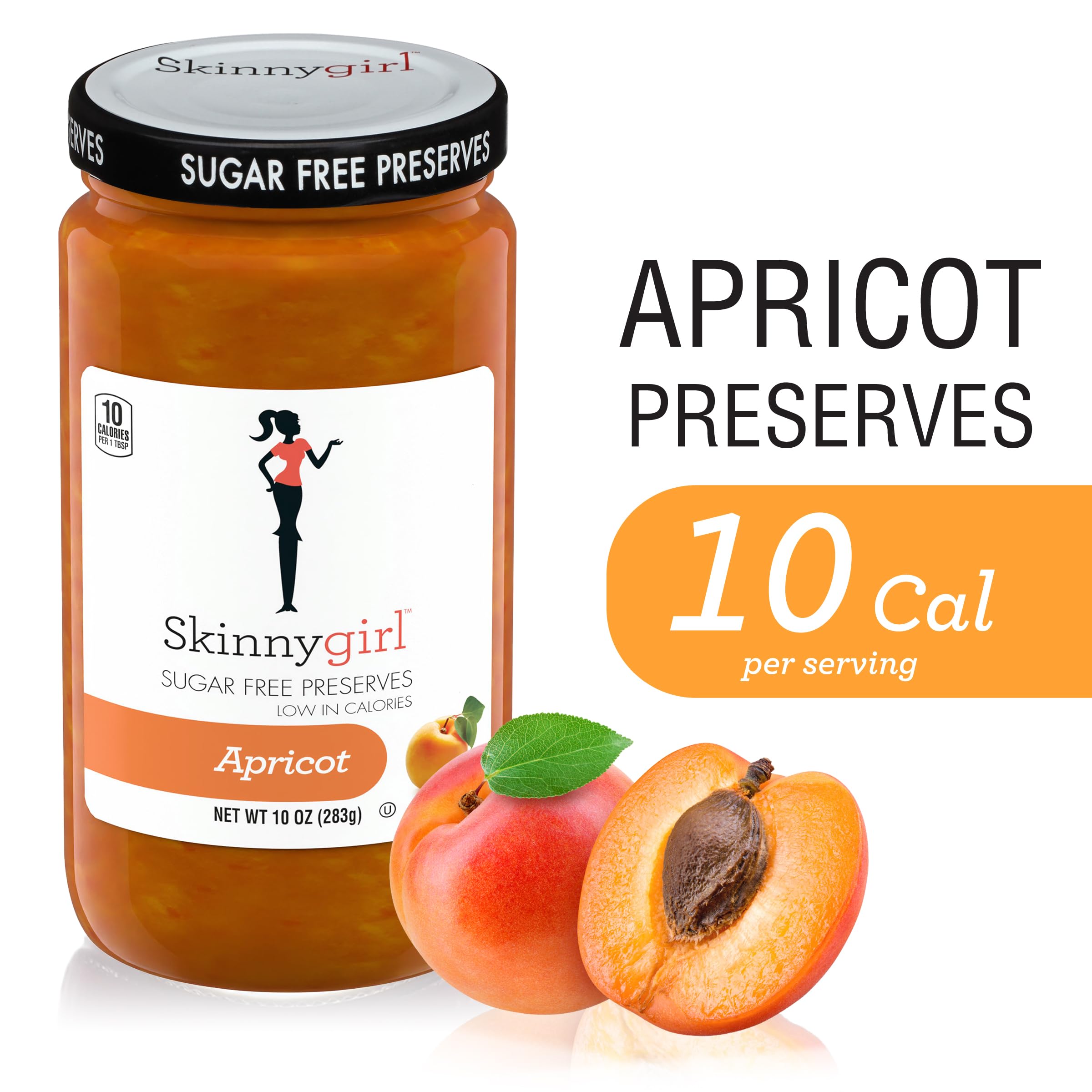 Skinnygirl closeup of jar rim and apricot preserve texture for spreadability
