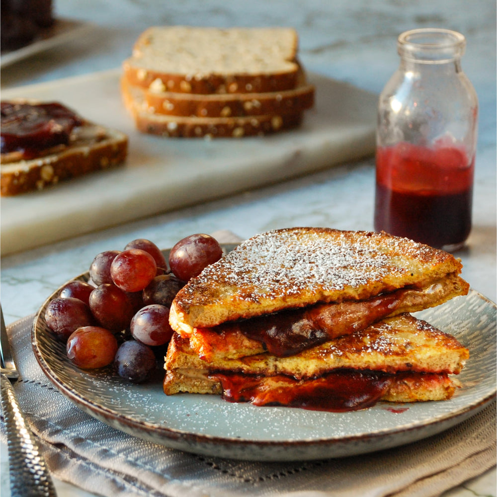 Skinnygirl grape spread used as a glaze on roasted vegetables showing savory versatility