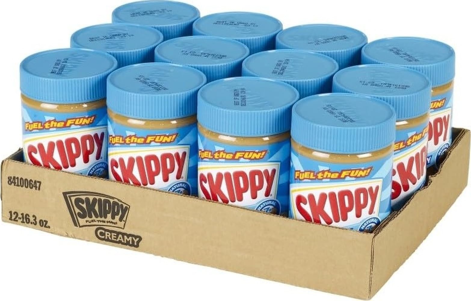SKIPPY front packaging showing jar label and pack benefit