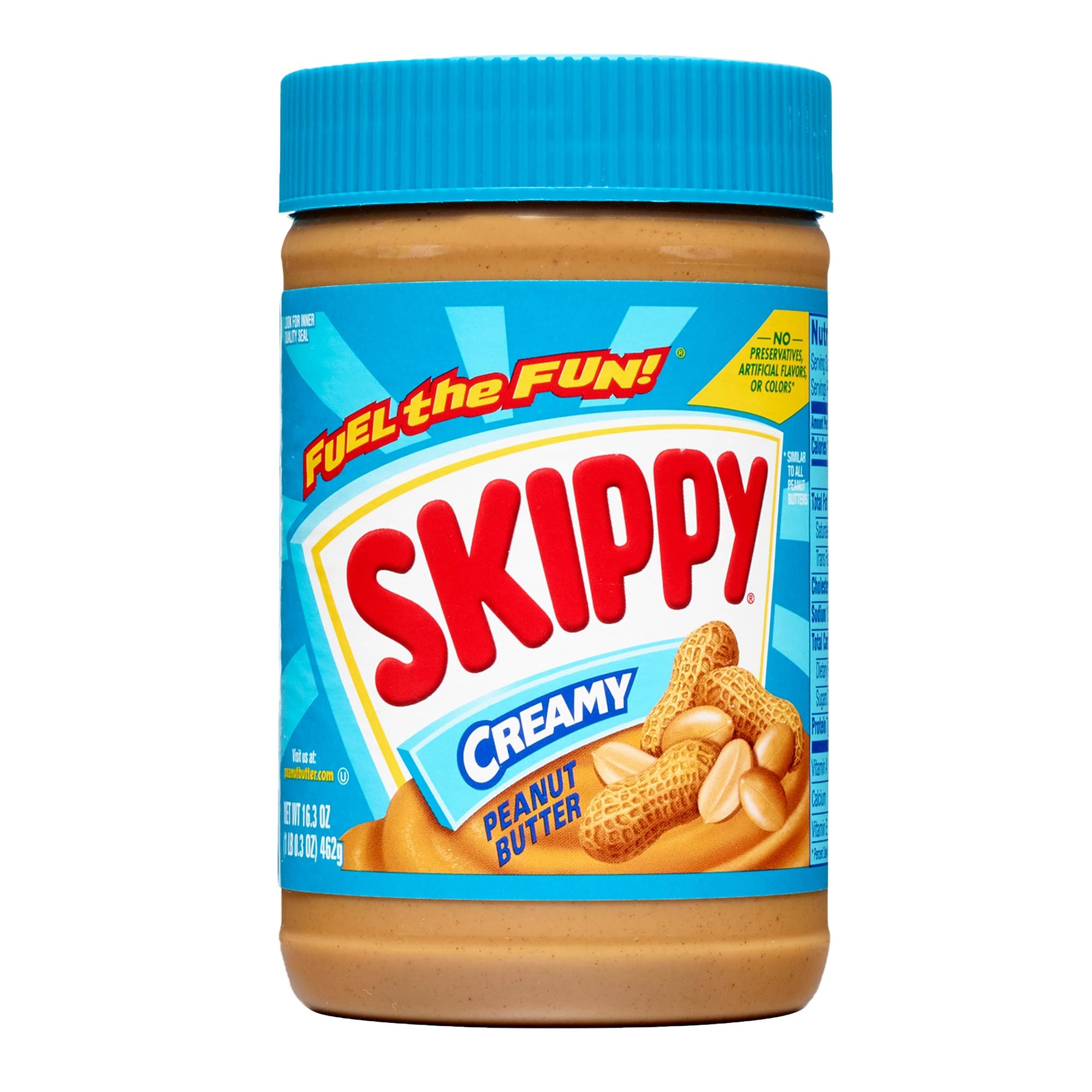 SKIPPY open jar close-up highlighting creamy texture and easy spreading