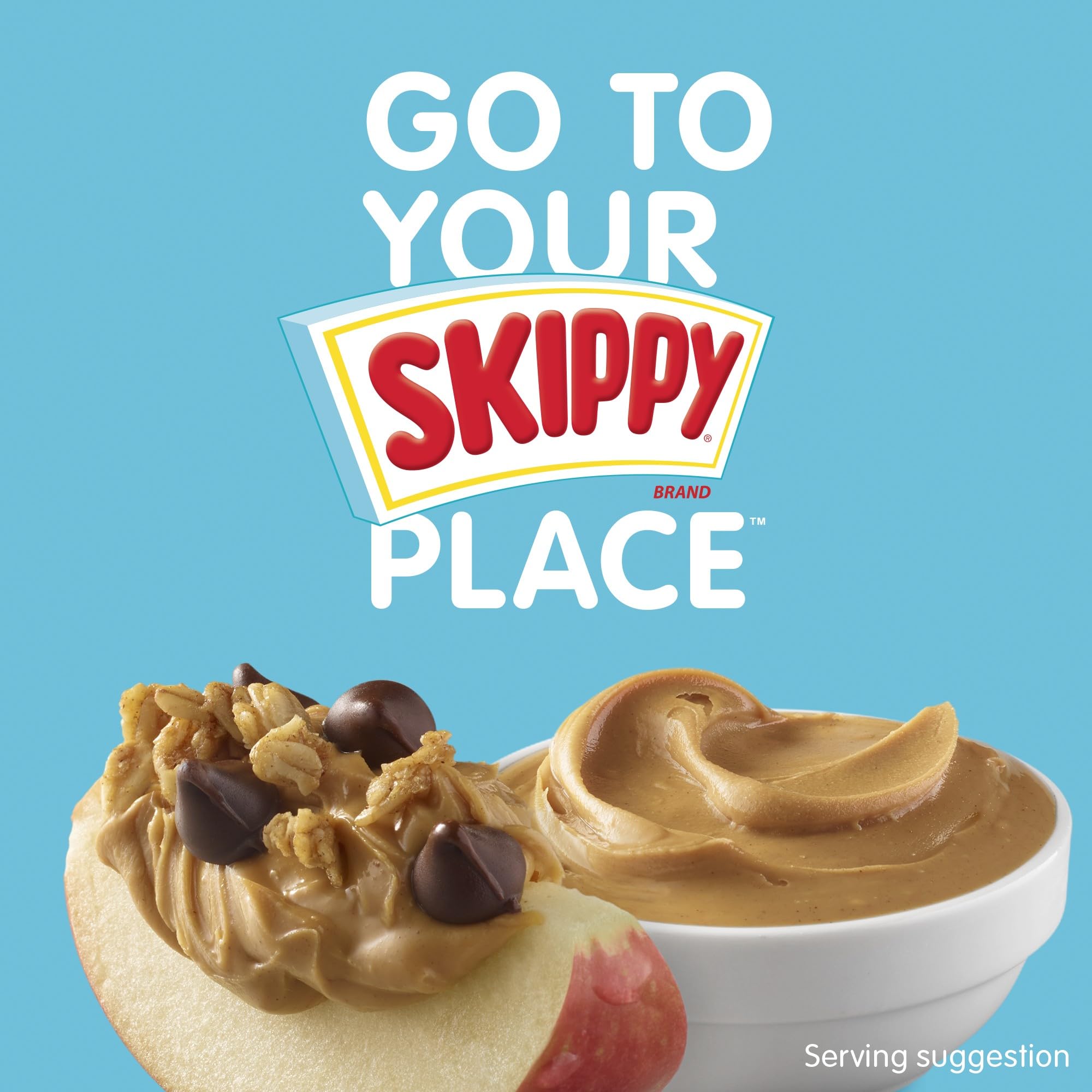SKIPPY jar beside ruler showing 16.3 oz size and portion clarity