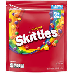 Skittles close-up of mixed candies showing texture and vibrant color appeal