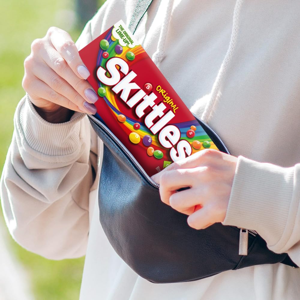 Skittles close-up of sugar shell texture highlighting chewiness and flavor