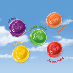 Skittles gummies close-up texture showing soft chew and fruity colors