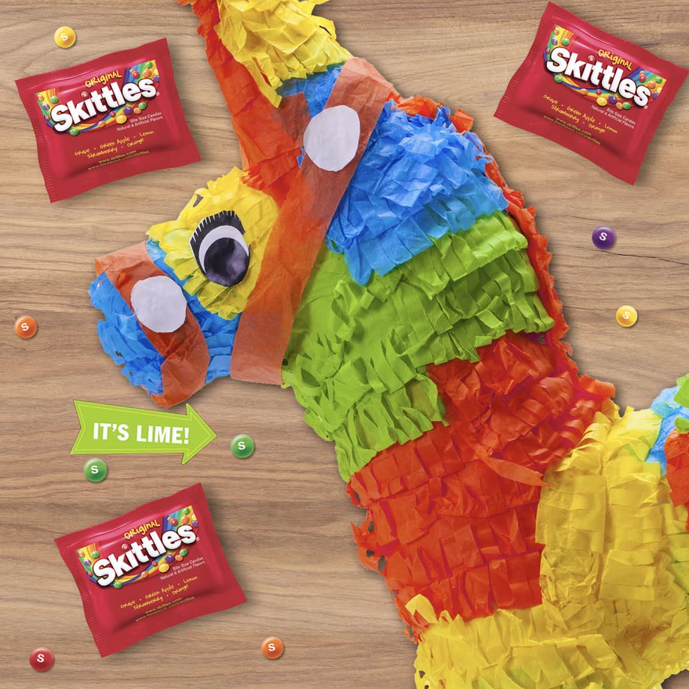 Skittles party bowl display showing ready-to-serve candy for events
