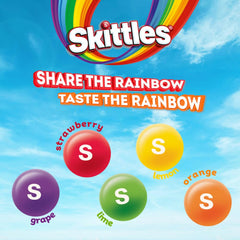 Skittles resealable zip on pouch keeps candy fresh for repeated use