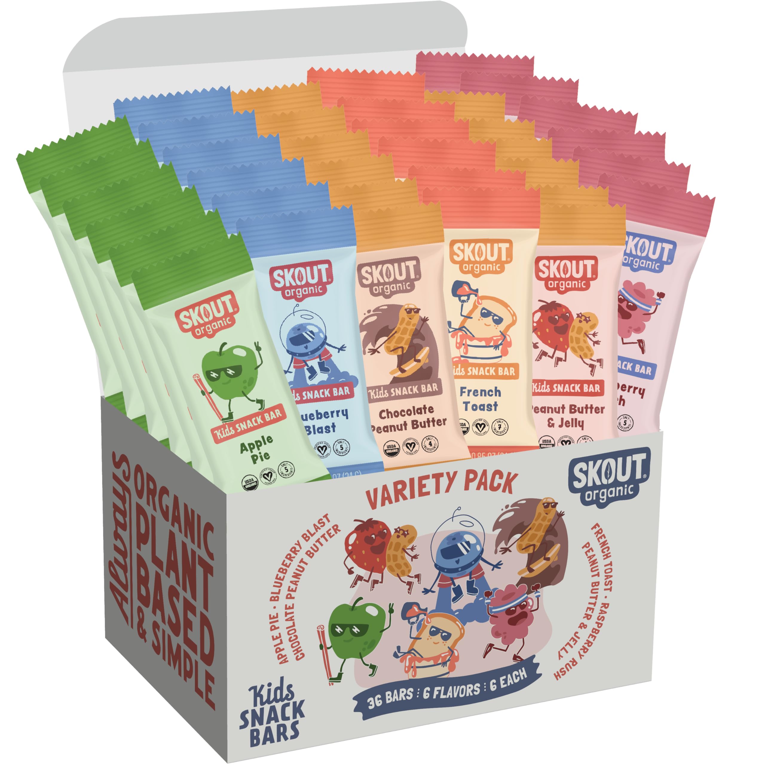 Skout Organic front packaging showing variety pack and convenience