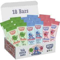 Skout Organic front packaging showing 18-count variety pack and benefits