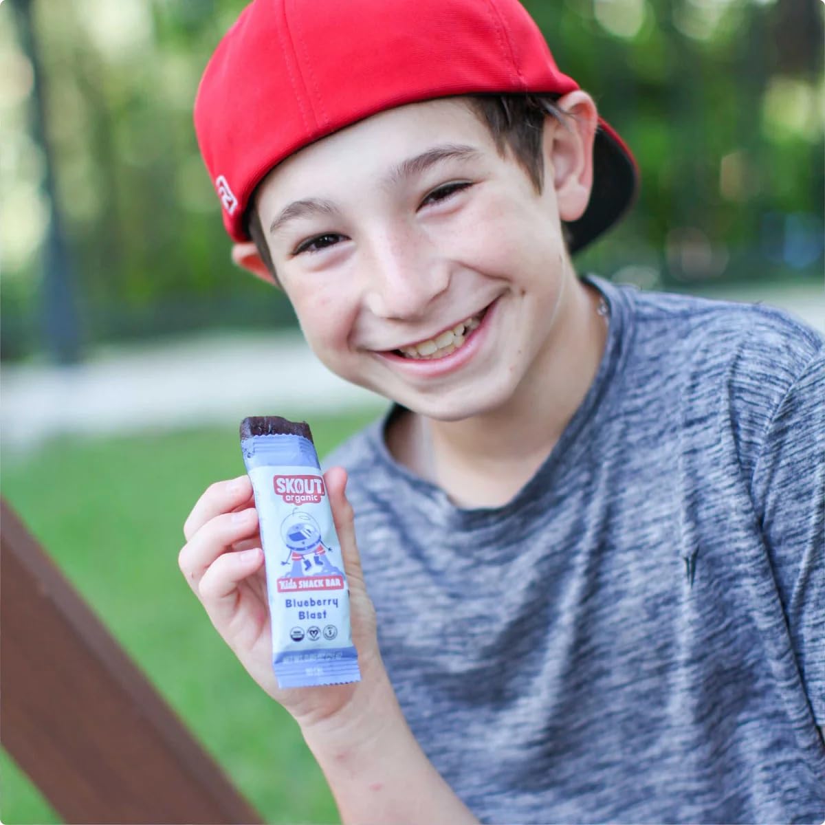 Skout Organic bars arranged in a lunchbox for healthy on-the-go snacking