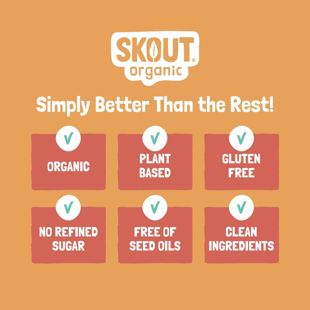 Skout Organic nutrition label and ingredient list highlighting organic quality
