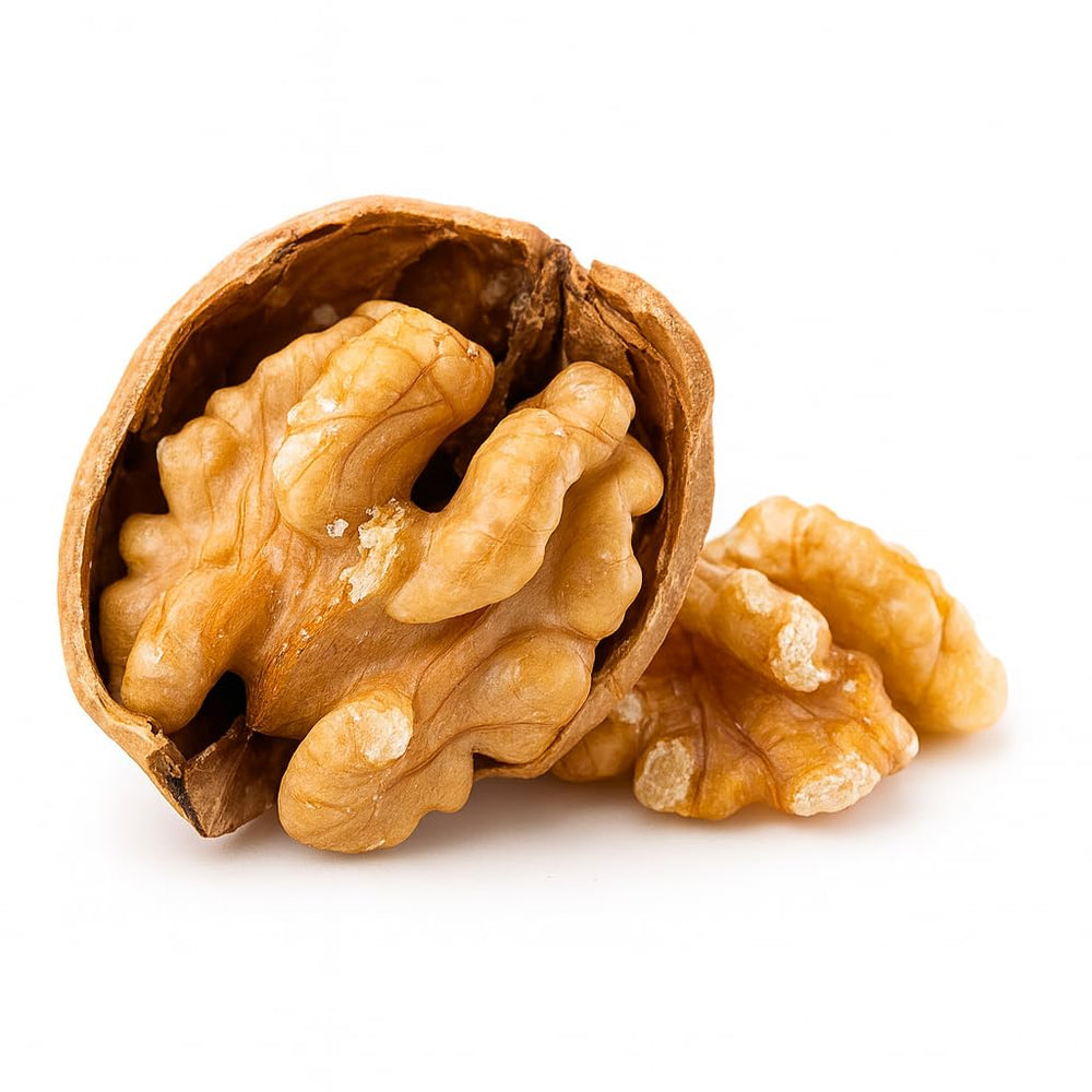 Sky Ecommerce close-up of walnut shells, highlighting shell texture and crackability benefit
