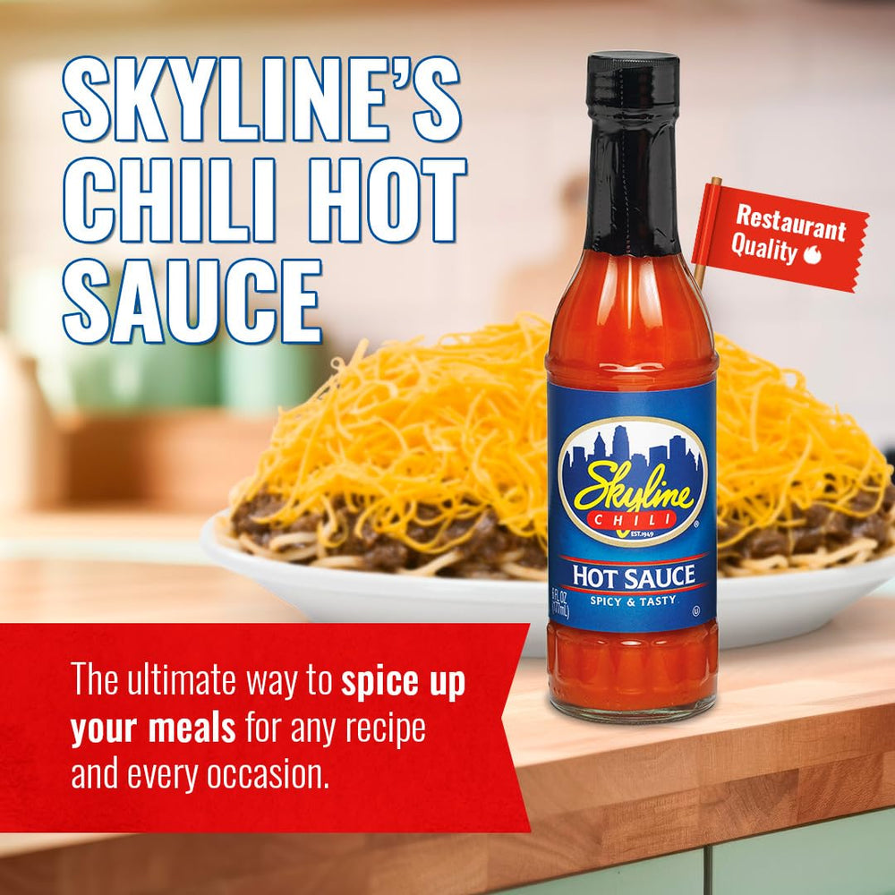 Skyline Chili close-up label highlighting ingredients and authentic Cincinnati flavor