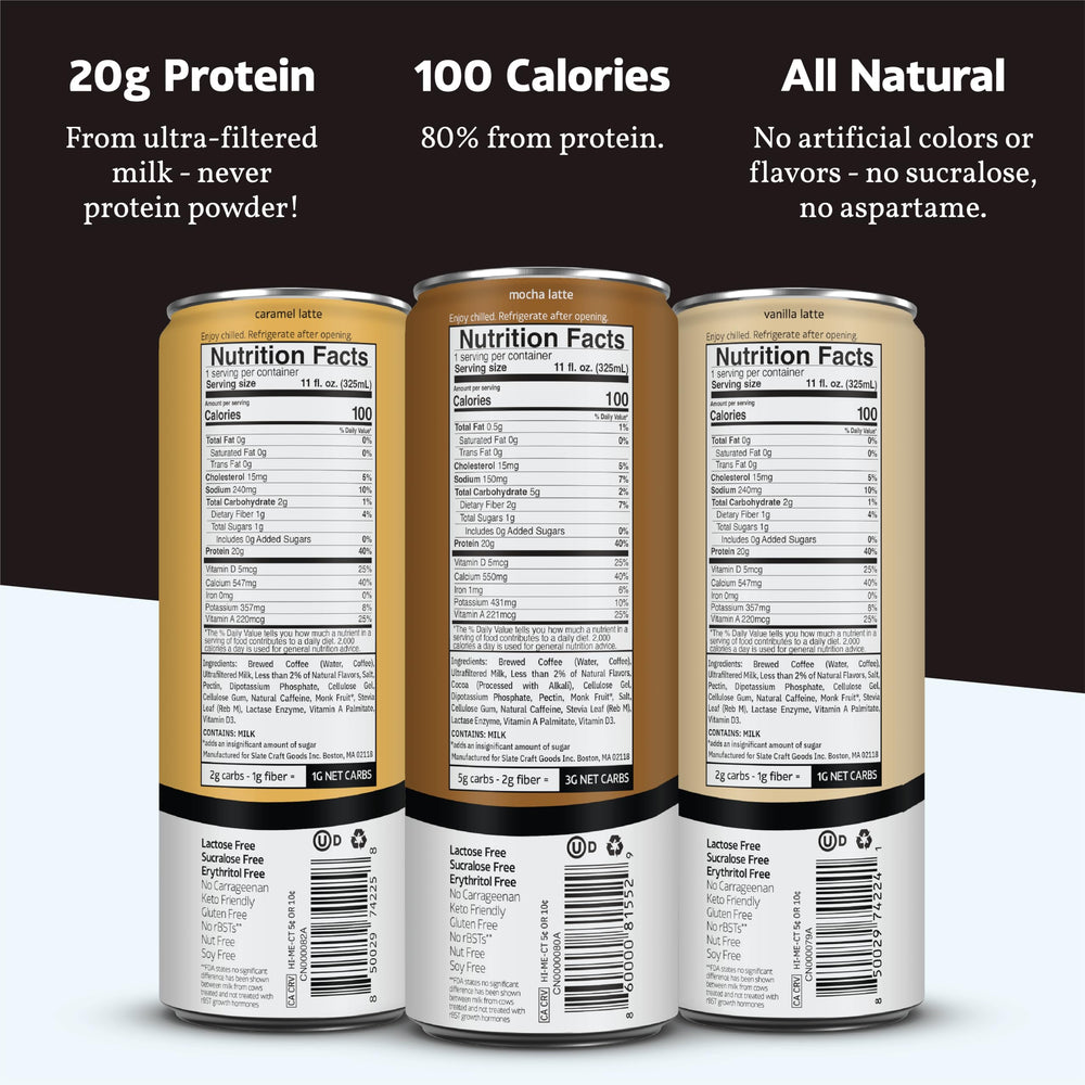 Slate hand holding a can for size comparison, easy-to-carry energy and protein