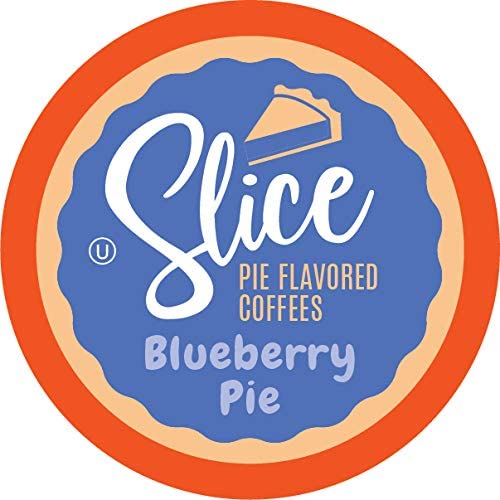 Brewed cup of Slice Coffee blueberry pie highlighting aroma and flavor benefit
