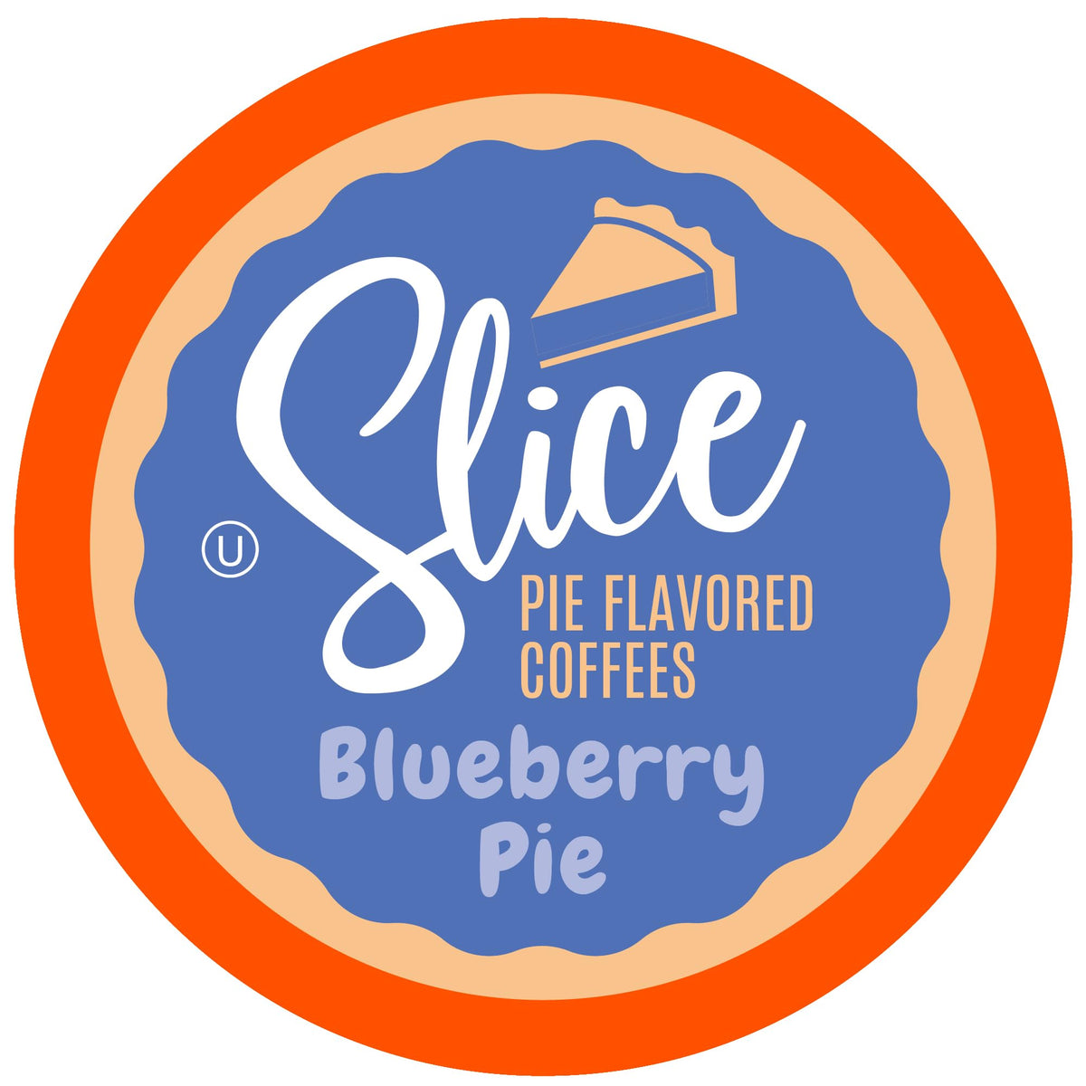 Slice Coffee front packaging showing blueberry pie pods and product count benefit