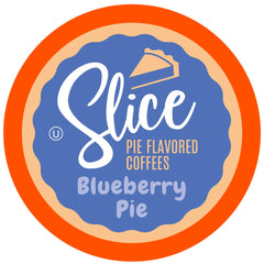 Slice Coffee front packaging showing blueberry pie pods and product count benefit