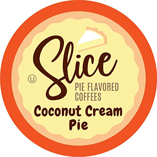 Slice Coffee front packaging showing coconut cream pie branding and pod count